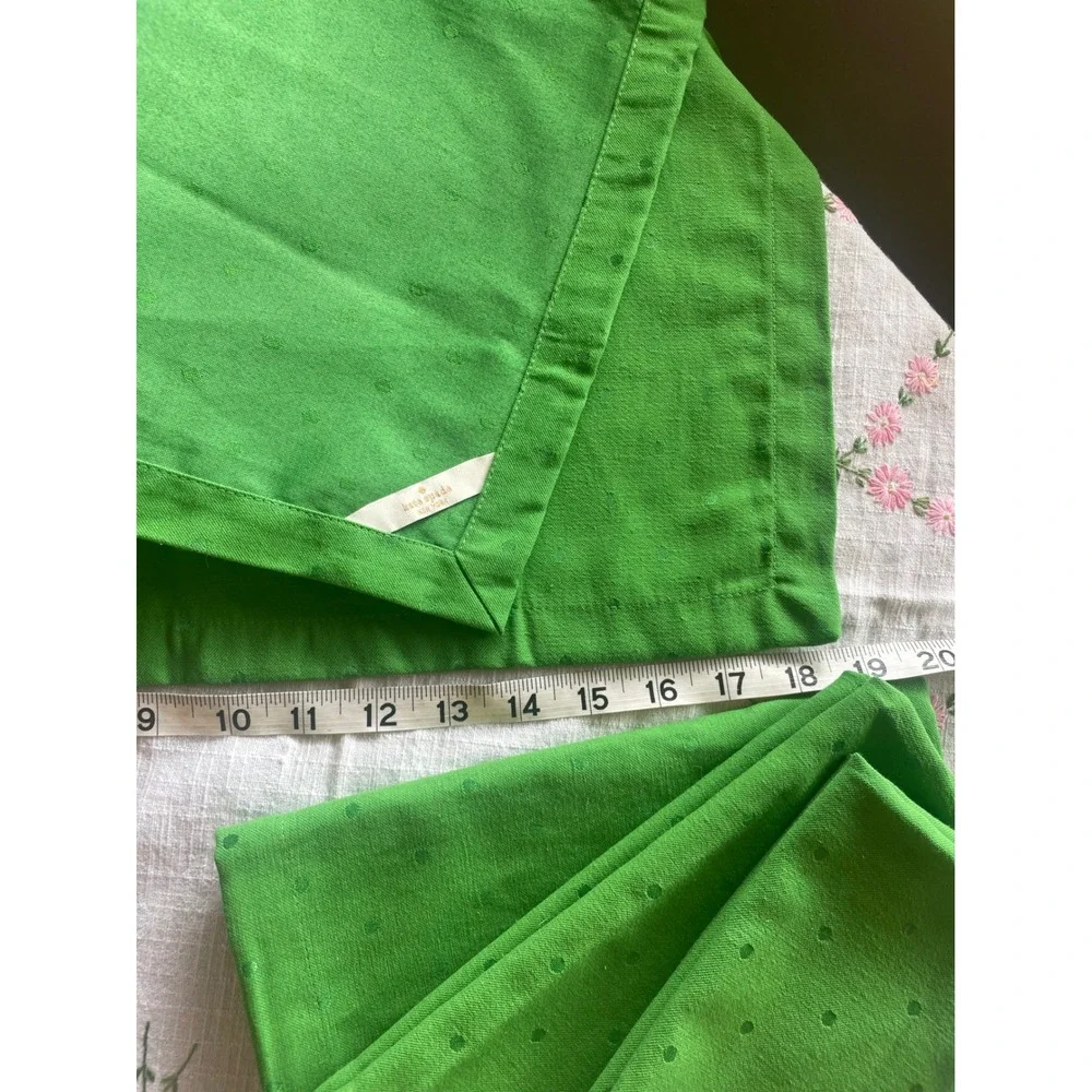 Kate Spade Larabee Dot Cloth Napkins Set 4 Green Swiss Dot Vintage Rare